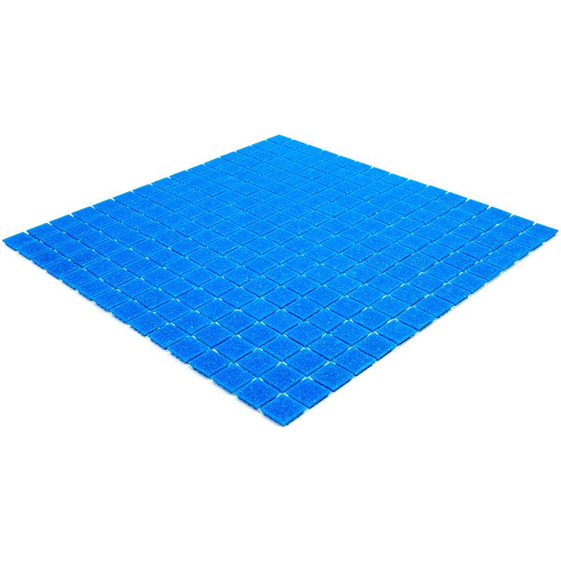 Speckled Cobalt Blue Squares Glass Pool Tile