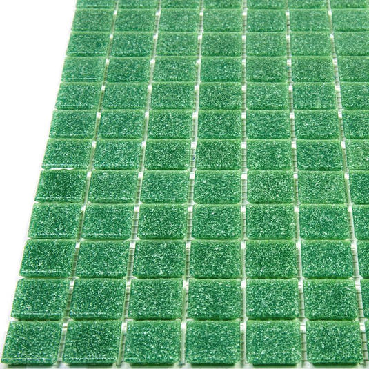 Speckled Emerald Green Squares Glass Pool Tile | Tile Club