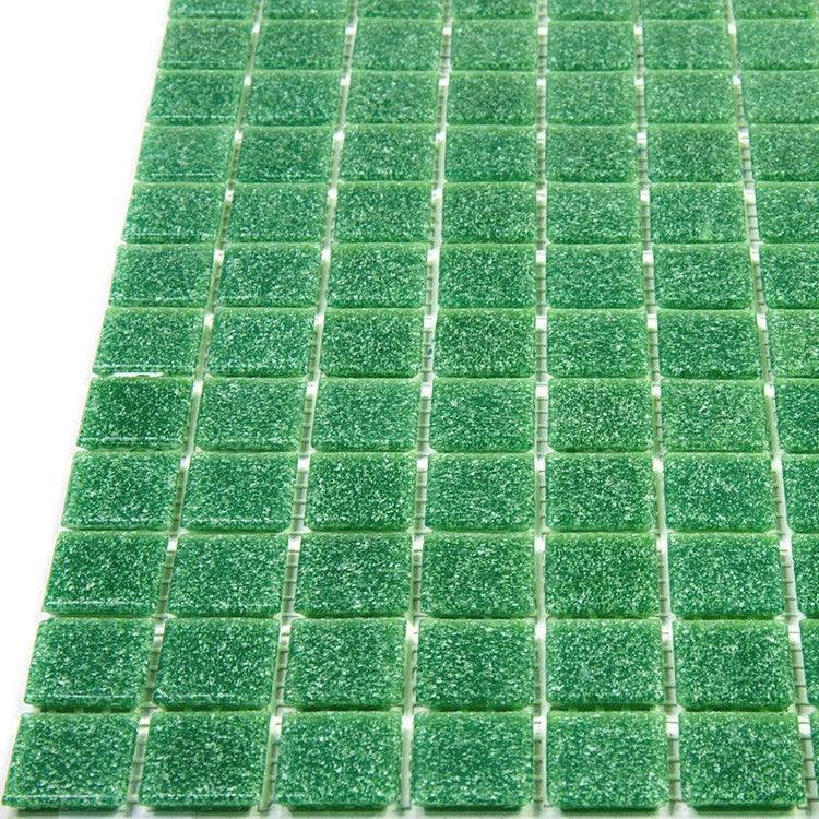 Speckled Emerald Green Squares Glass Pool Tile | Tile Club