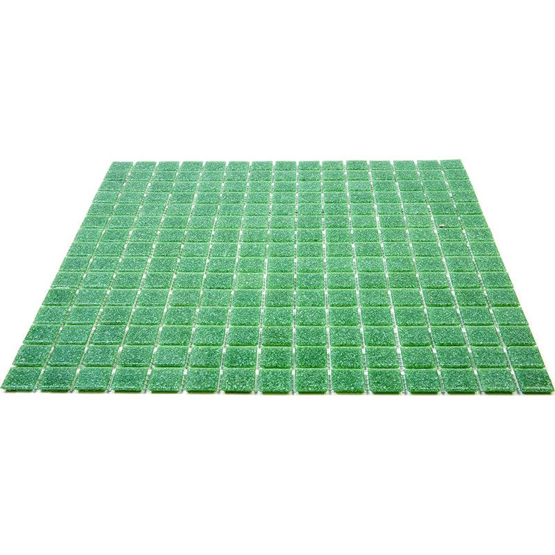 Speckled Emerald Green Squares Glass Pool Tile