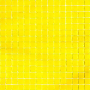 Lemon Yellow Squares Glass Pool Tile Sample