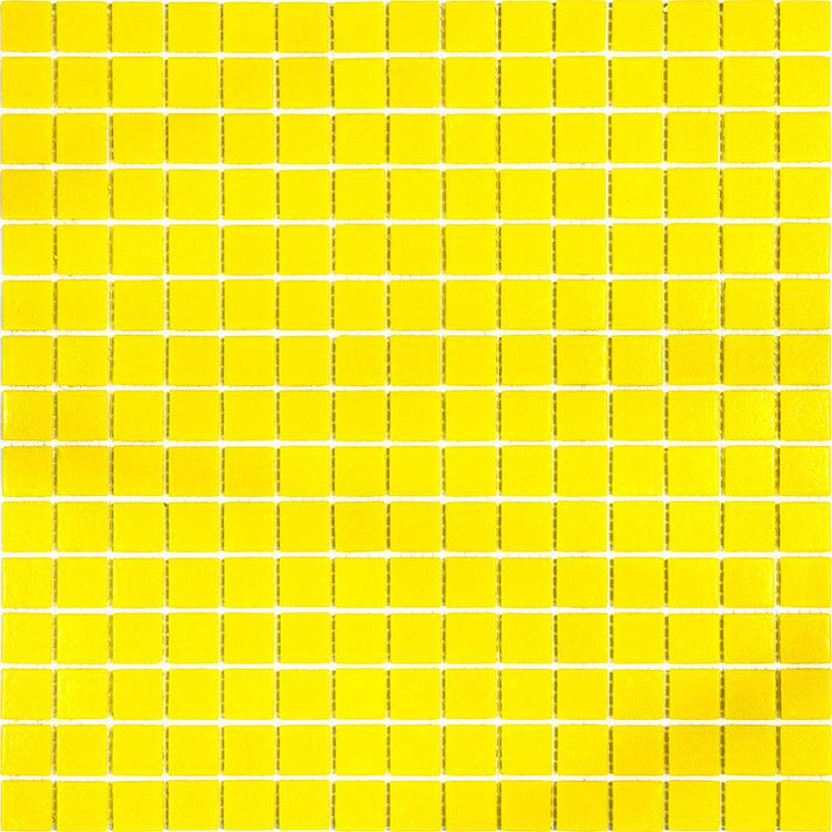 Lemon Yellow Squares Glass Pool Tile Sample