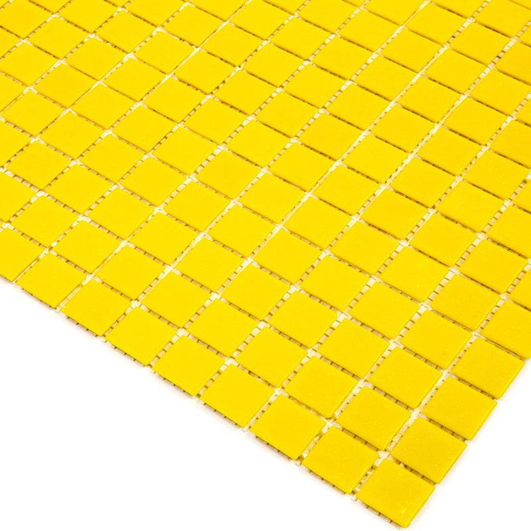 Lemon Yellow Squares Glass Pool Tile | Tile Club