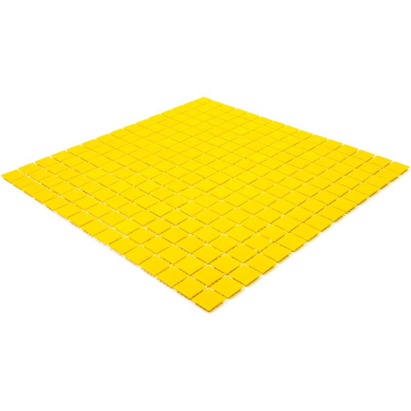 Lemon Yellow Squares Glass Pool Tile