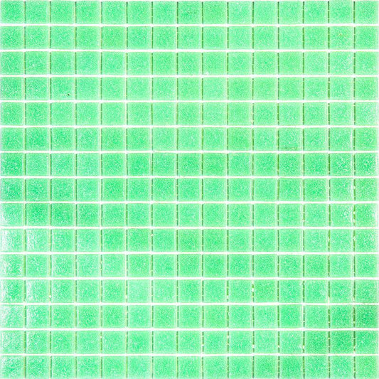 Speckled Lime Green Glossy Squares Glass Pool Tile