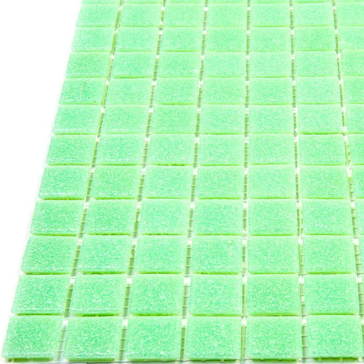 Speckled Lime Green Squares Glass Pool Tile | Tile Club