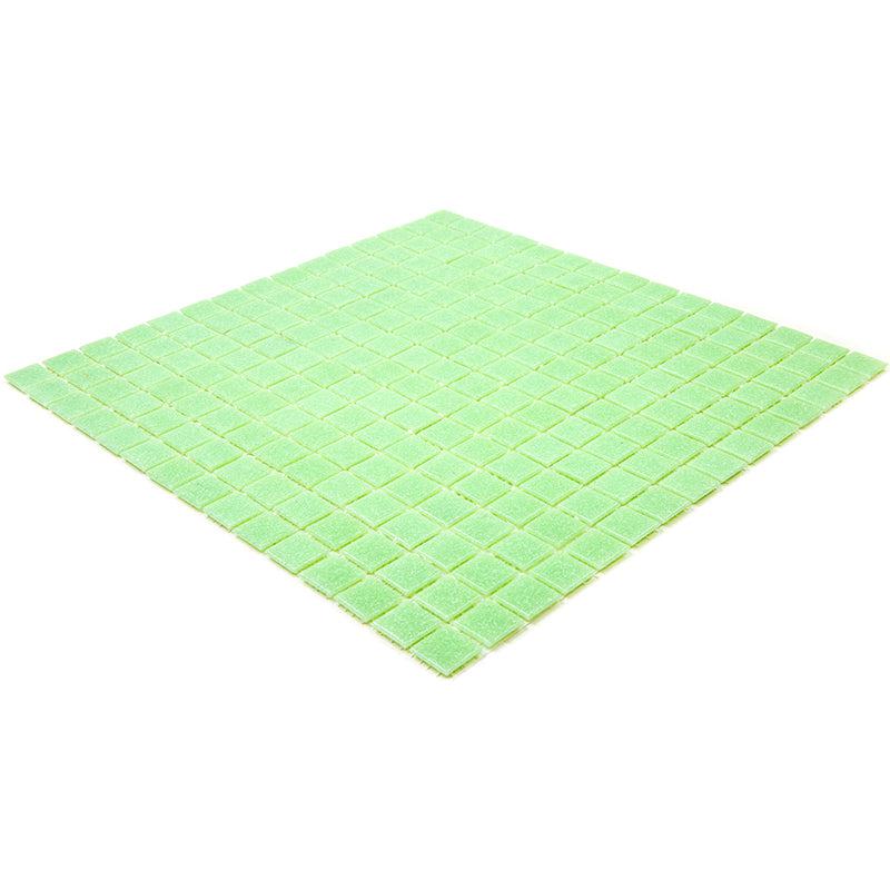 Speckled Lime Green Squares Glass Pool Tile