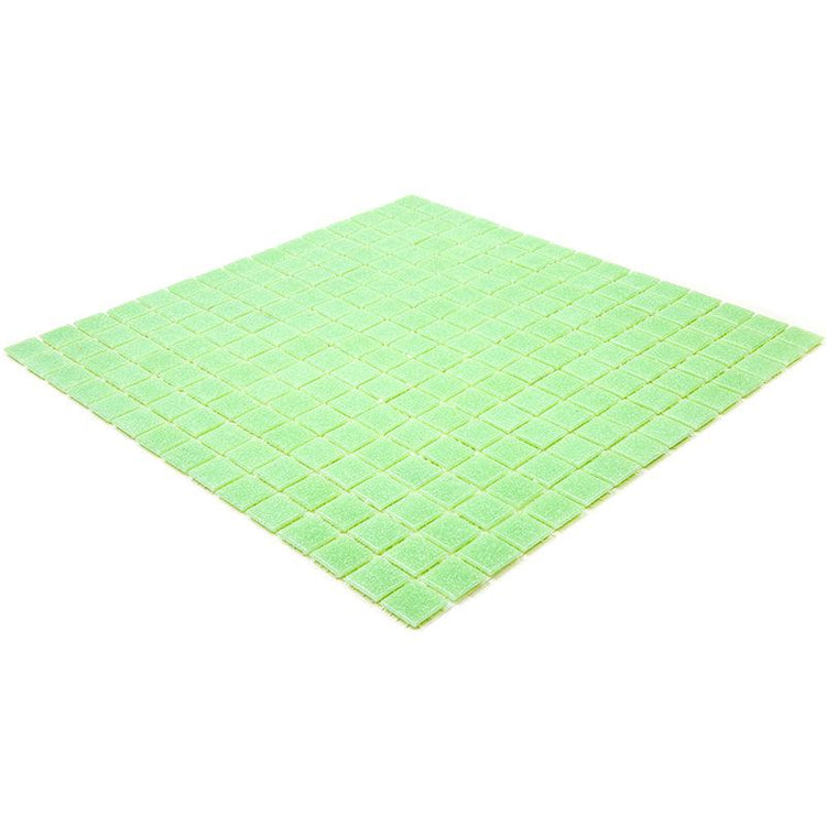 Speckled Lime Green Squares Glass Pool Tile | Tile Club
