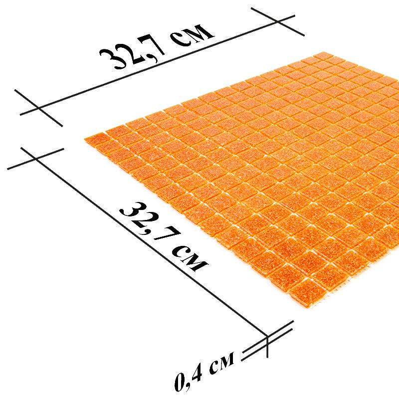 Speckled Orange Squares Glass Pool Tile