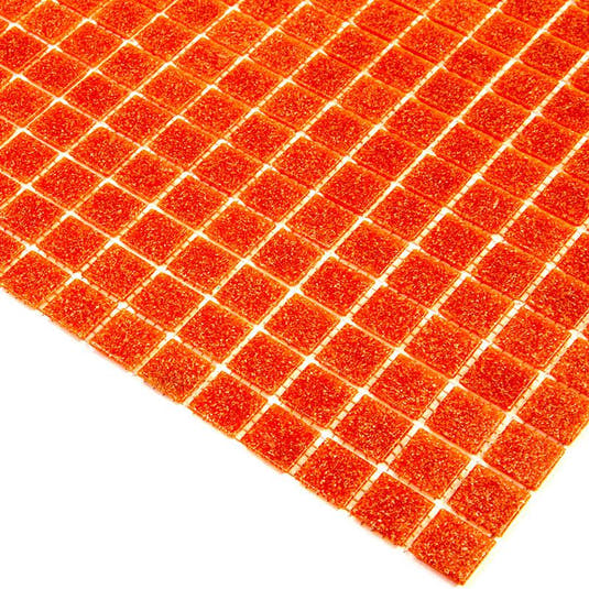 Speckled Orange Squares Glass Pool Tile | Tile Club