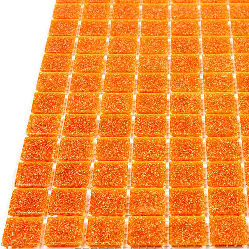 Speckled Orange Squares Glass Pool Tile | Tile Club