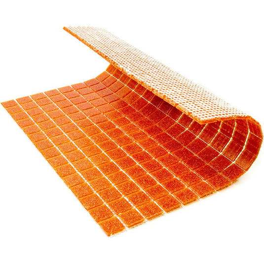 Speckled Orange Squares Glass Pool Tile | Tile Club