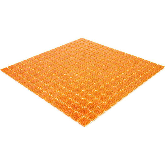 Speckled Orange Squares Glass Pool Tile | Tile Club