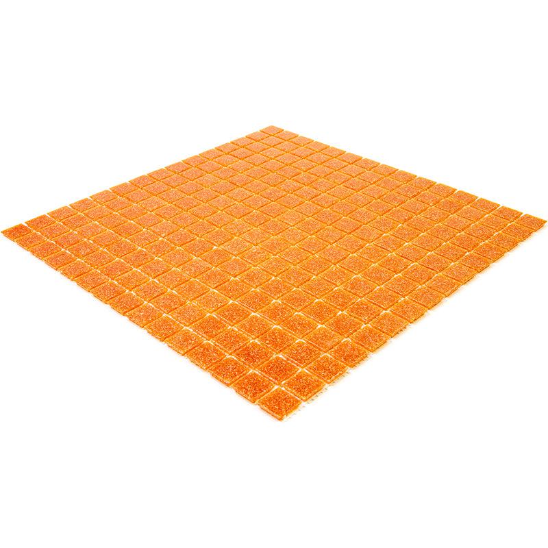 Speckled Orange Squares Glass Pool Tile | Tile Club