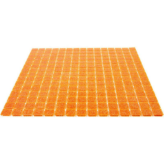 Speckled Orange Squares Glass Pool Tile | Tile Club