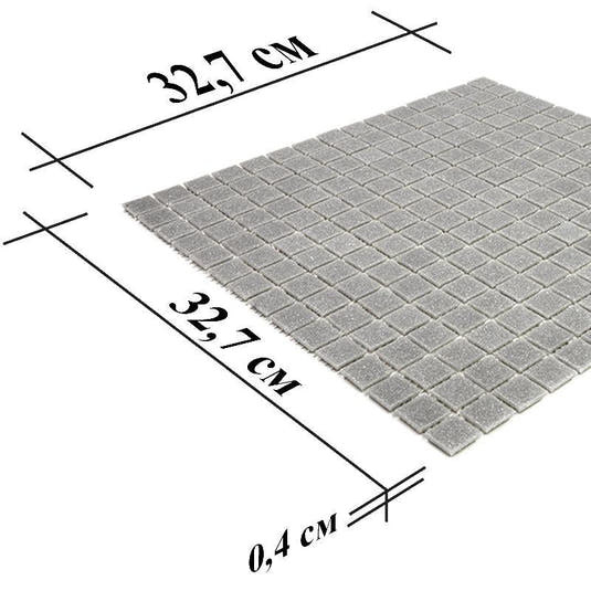 Speckled Pewter Grey Squares Glass Pool Tile | Tile Club