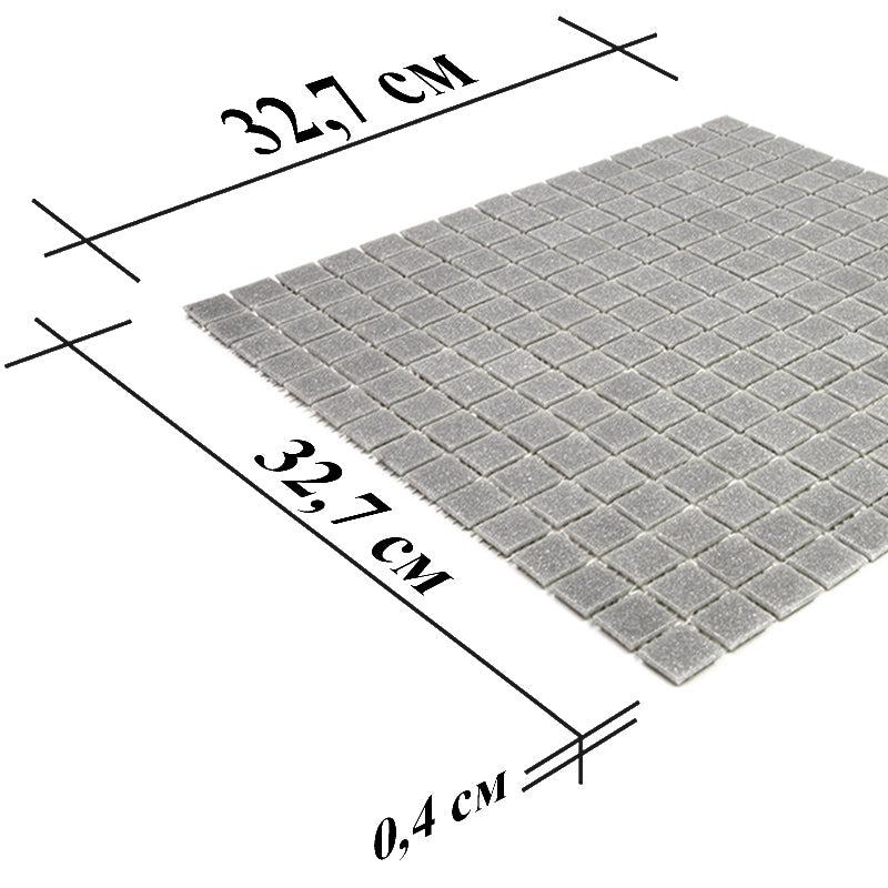 Speckled Pewter Grey Squares Glass Pool Tile