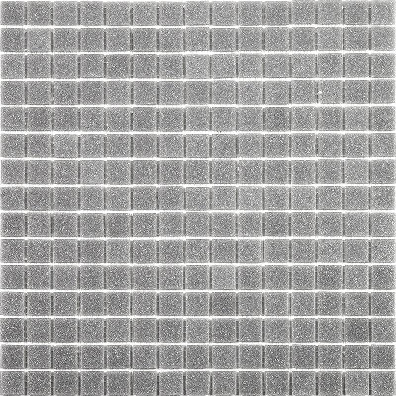 Speckled Pewter Grey Squares Glass Pool Tile