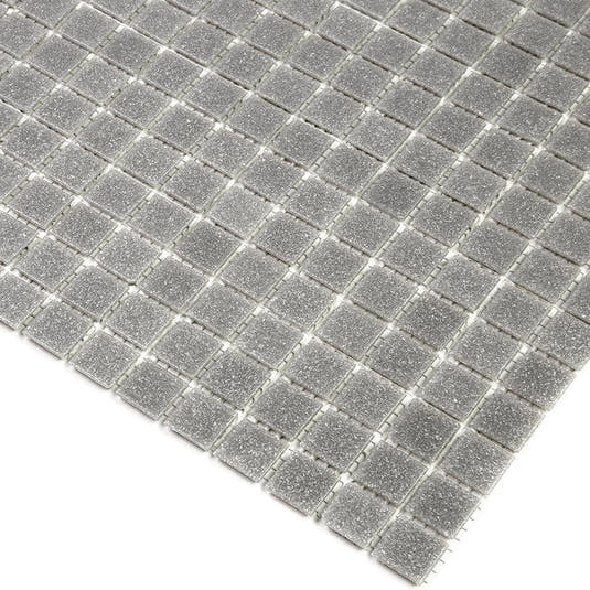 Speckled Pewter Grey Squares Glass Pool Tile | Tile Club