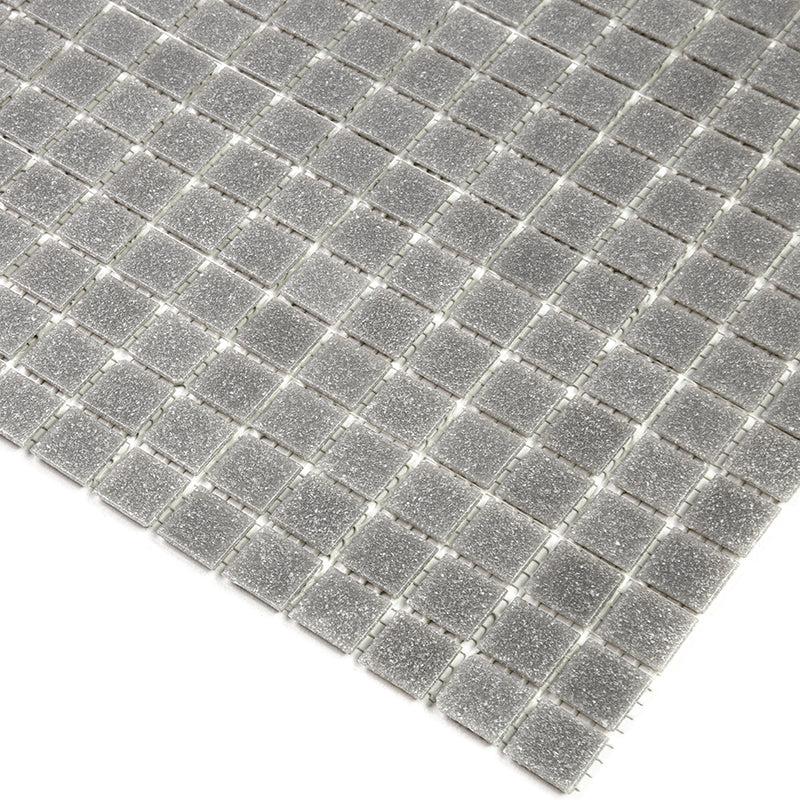 Speckled Pewter Grey Squares Glass Pool Tile | Tile Club