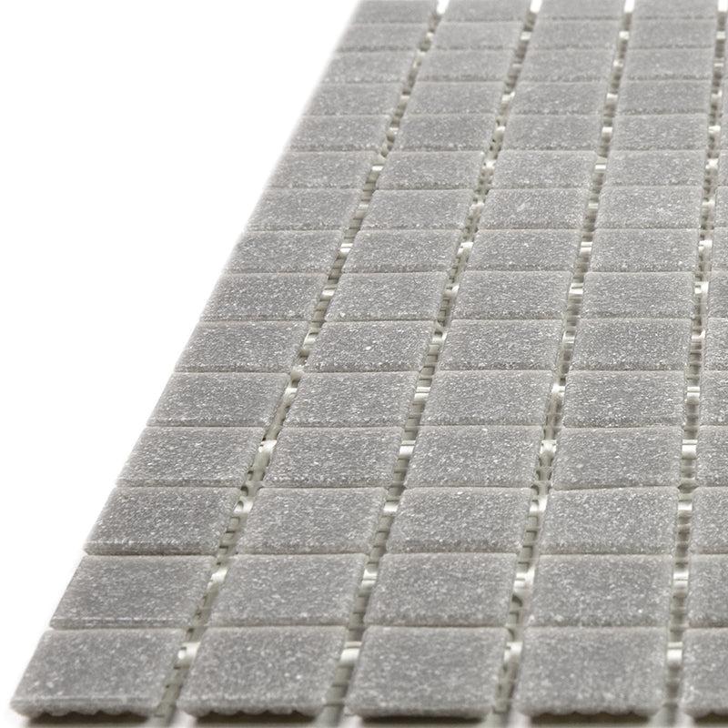 Speckled Pewter Grey Squares Glass Pool Tile | Tile Club