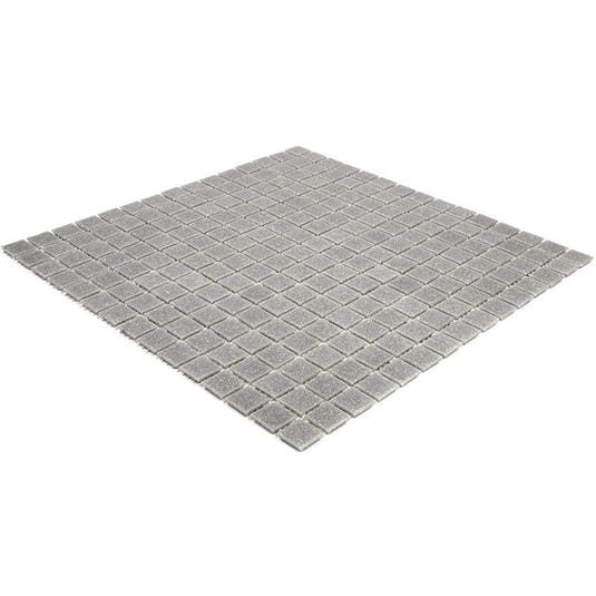 Speckled Pewter Grey Squares Glass Pool Tile | Tile Club