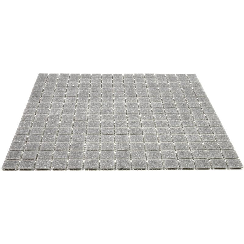 Speckled Pewter Grey Squares Glass Pool Tile