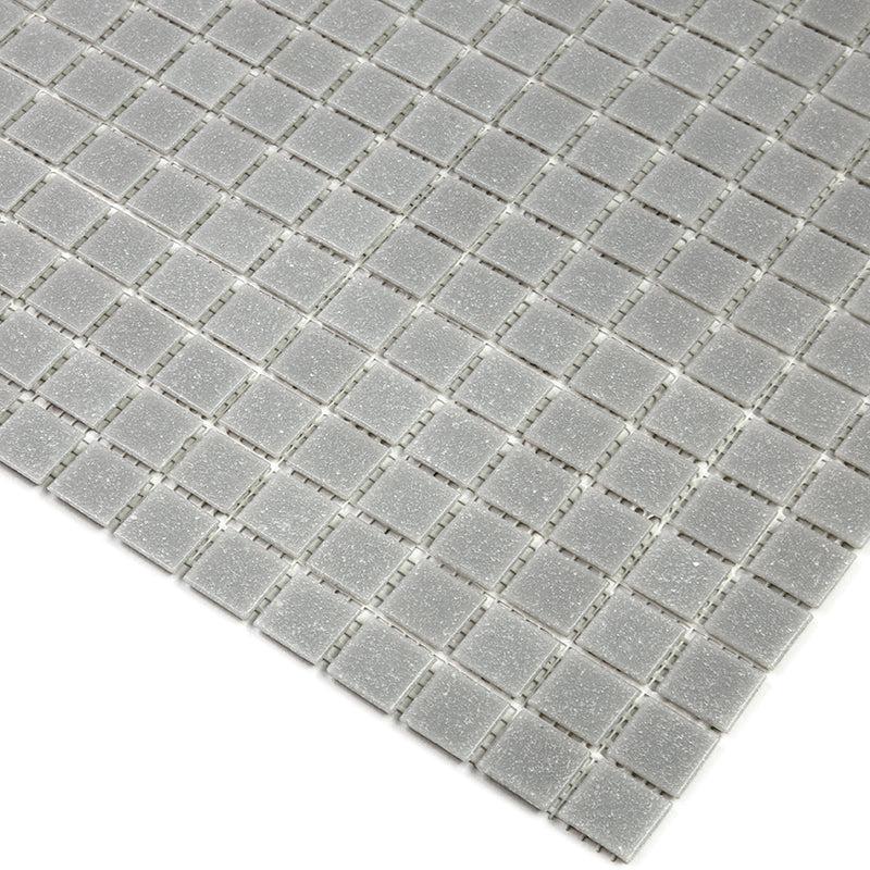 Speckled Shark Grey Squares Glass Pool Tile | Tile Club