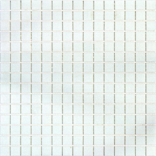 Speckled White Glossy Squares Glass Pool Tile