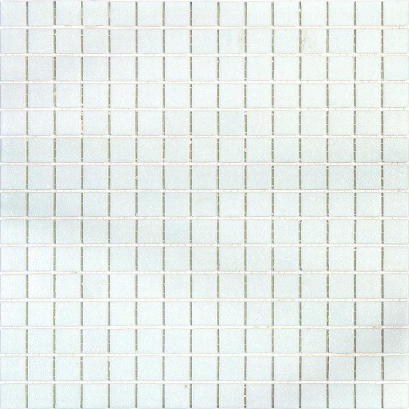Speckled White Squares Glass Pool Tile Sample