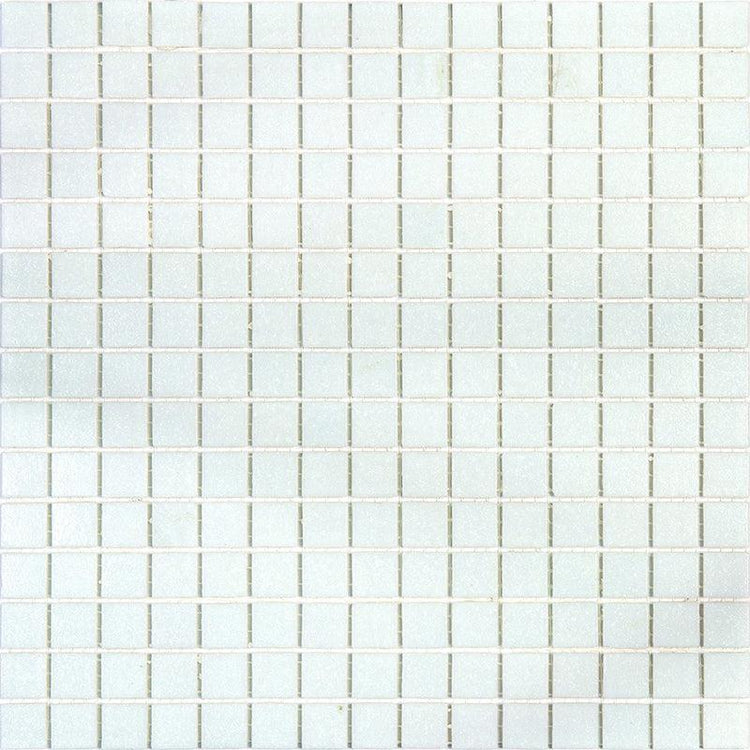 Speckled White Squares Glass Pool Tile Sample