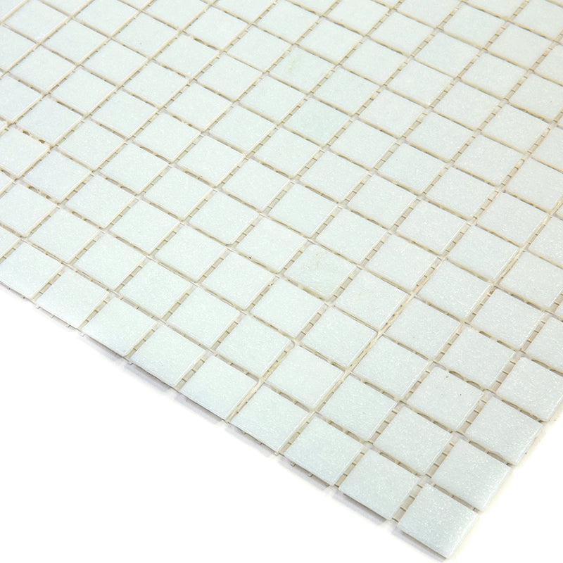 Speckled White Squares Glass Pool Tile | Tile Club