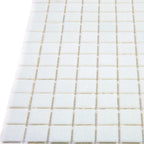 Speckled White Squares Glass Pool Tile | Tile Club