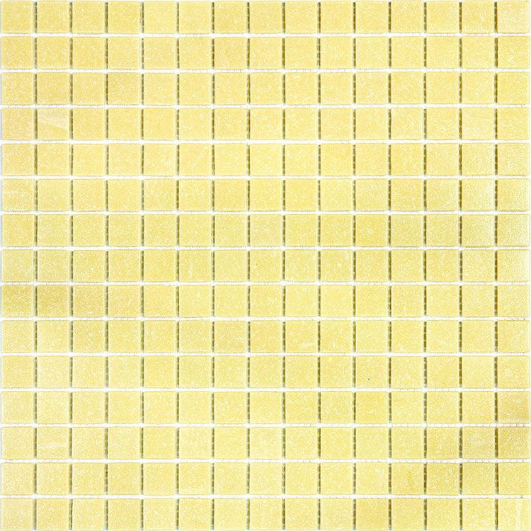 Speckled Yellow Glossy Squares Glass Pool Tile
