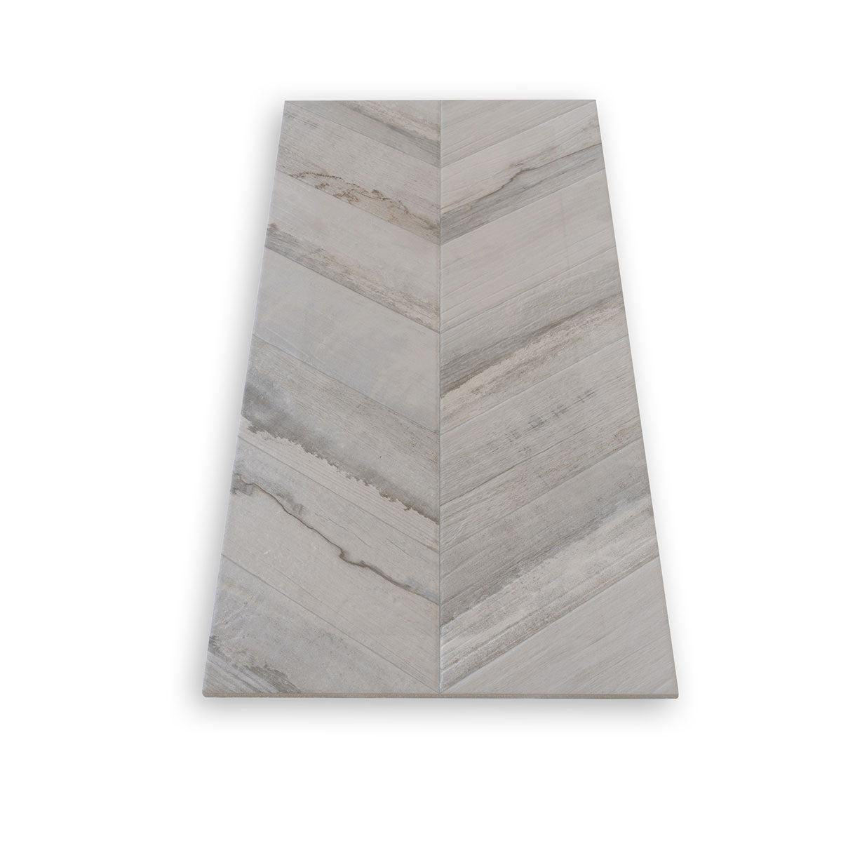 Spiga Olson Gris Wood-Look Chevron Porcelain Tile