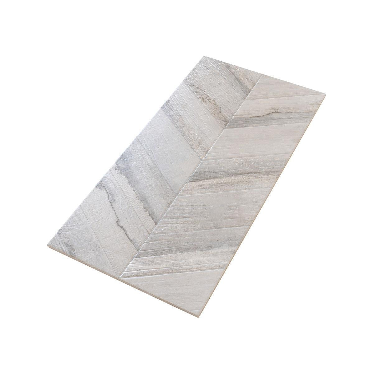 Spiga Olson Gris Wood-Look Chevron Porcelain Tile