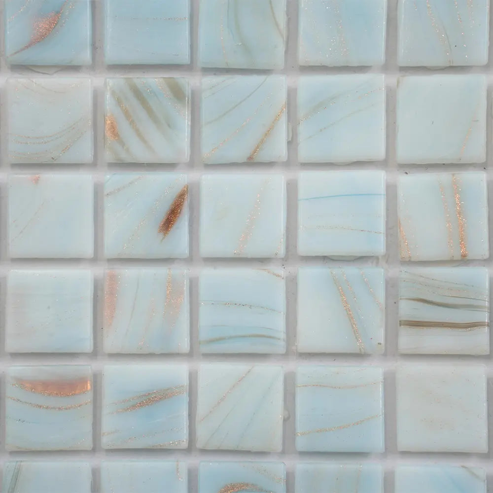 White Sand Mixed Squares Glass Squares Pool Tile | Tile Club