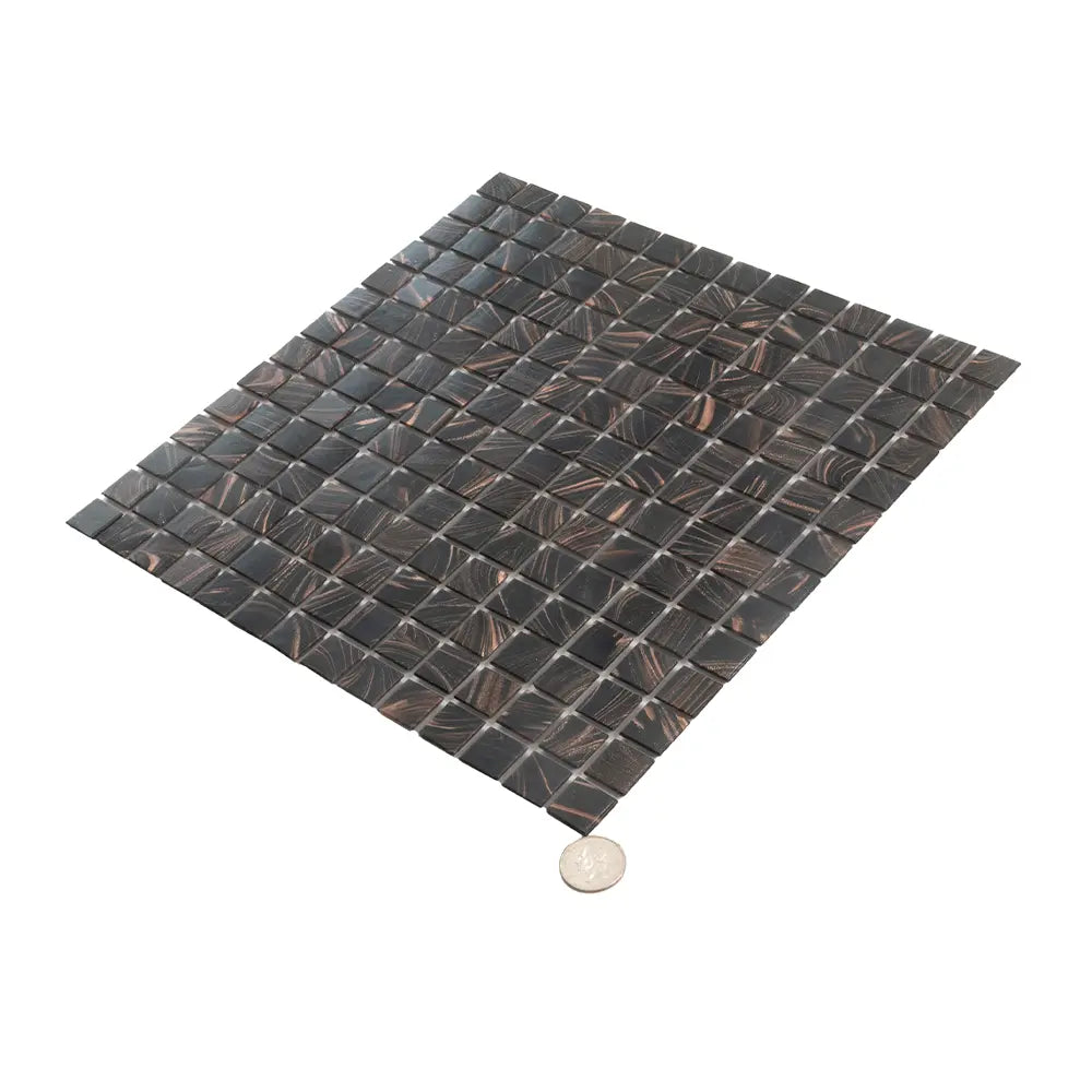 Espresso Shimmer Mixed Squares Glass Pool Tile | Tile Club