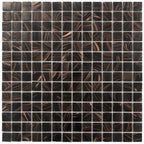 Espresso Shimmer Mixed Squares Glass Pool Tile | Tile Club