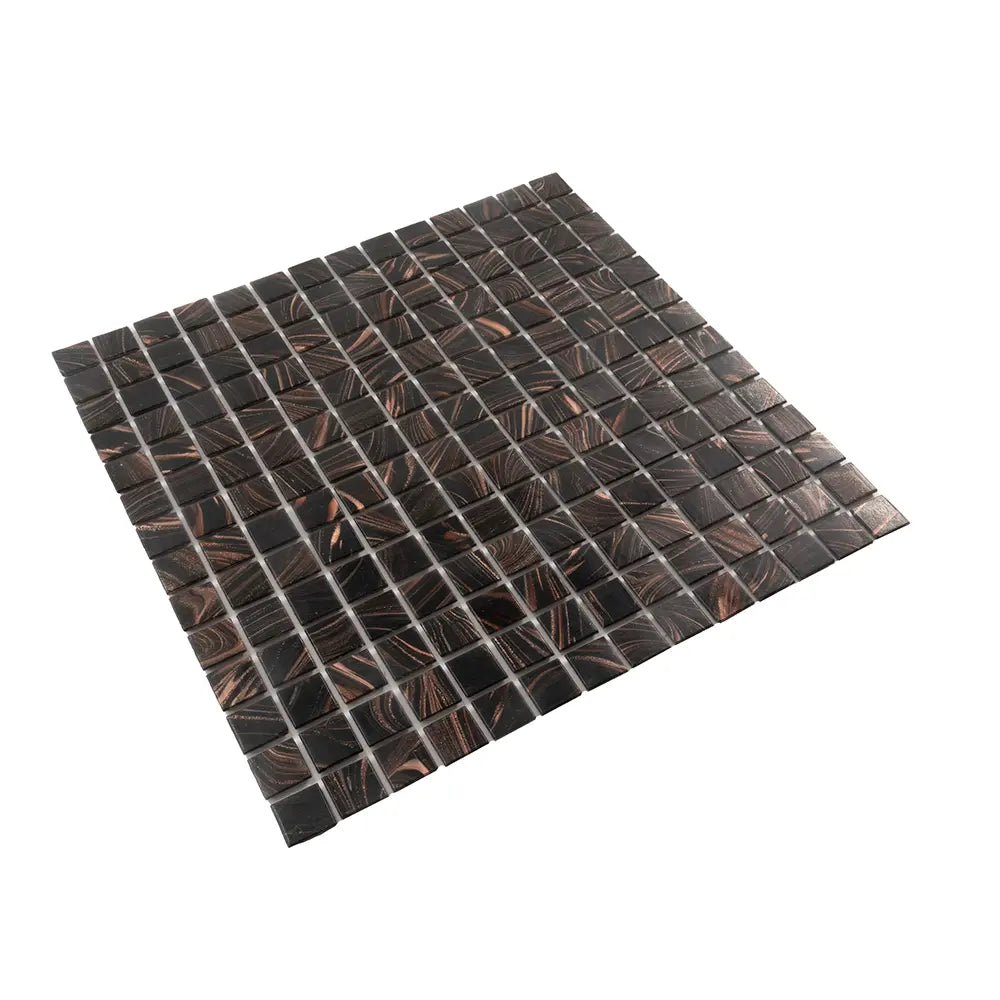 Espresso Shimmer Mixed Squares Glass Pool Tile | Tile Club