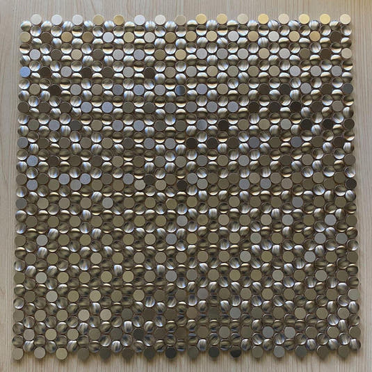 Stainless Steel Penny Pebble Metal Mosaic Tile | Tile Club