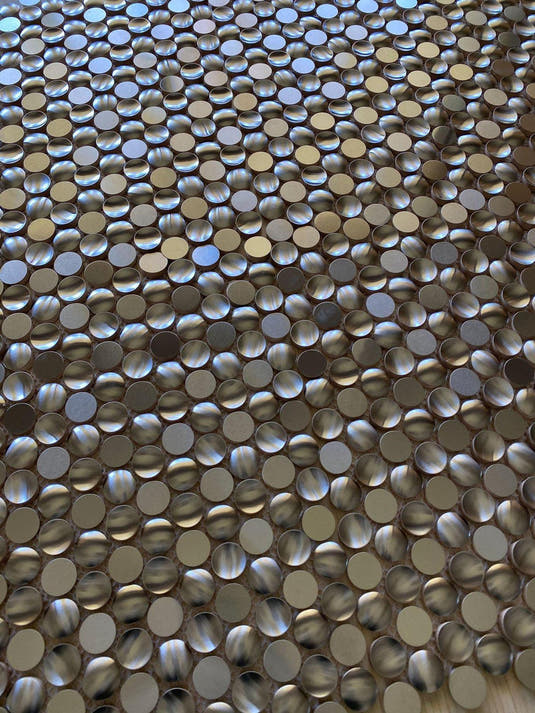 Stainless Steel Penny Pebble Metal Mosaic Tile | Tile Club