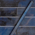 Stardust Blue Pencil Glass Molding and Tile Trim