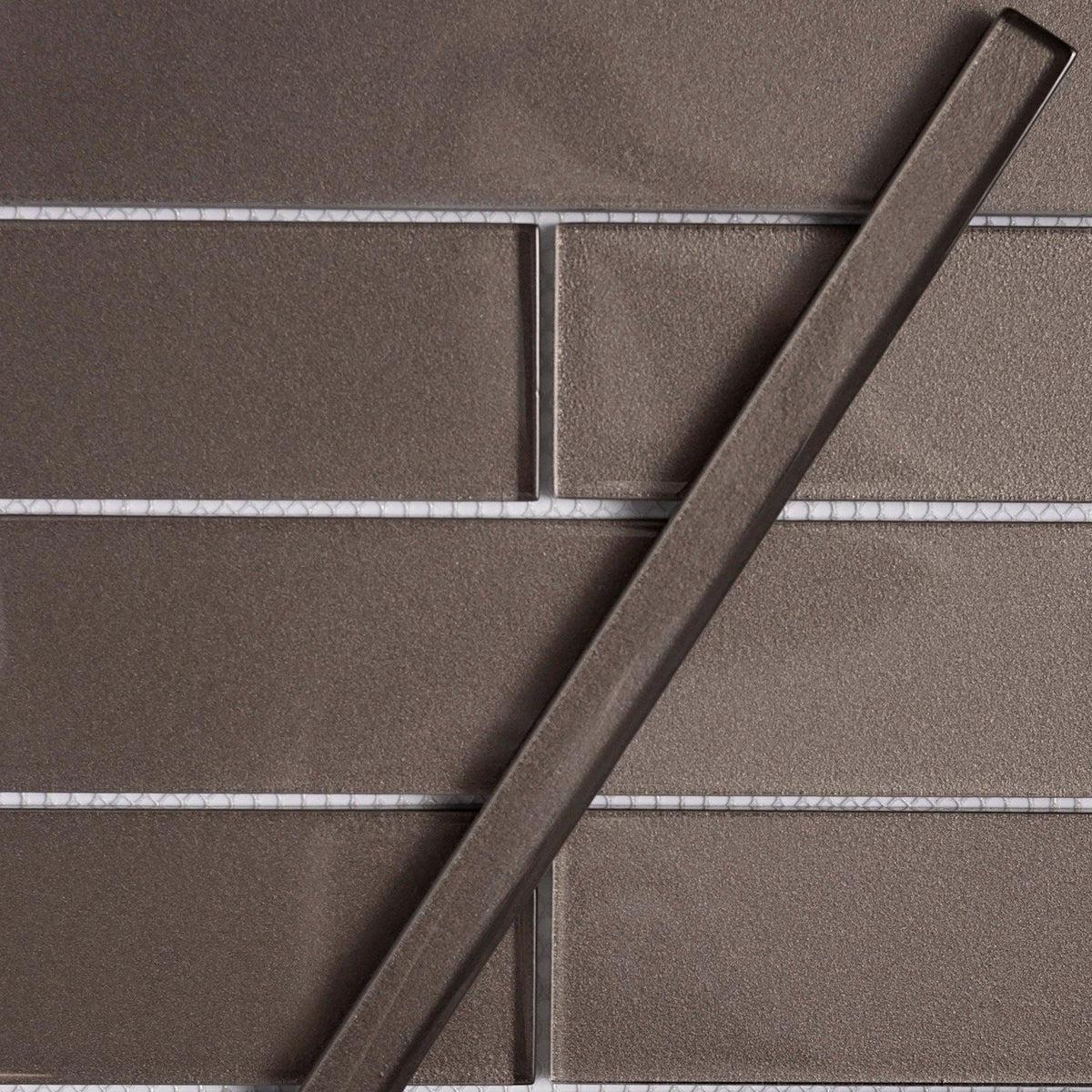 Stardust Dark Pencil Glass Molding and Tile Trim