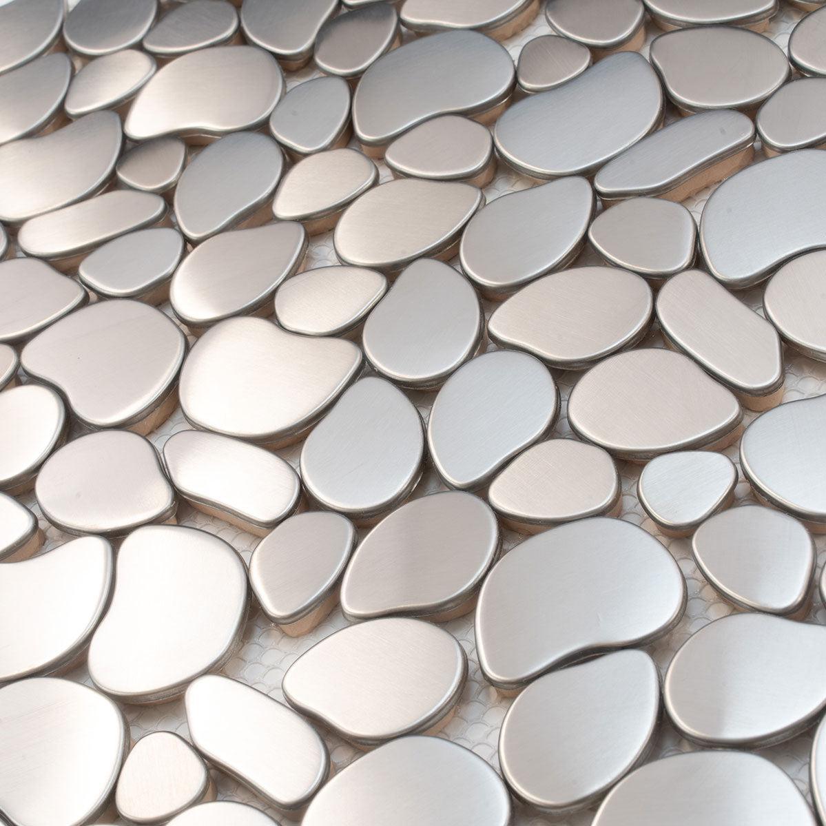 Stainless Steel Pebble Metal Mosaic Tile | Tile Club