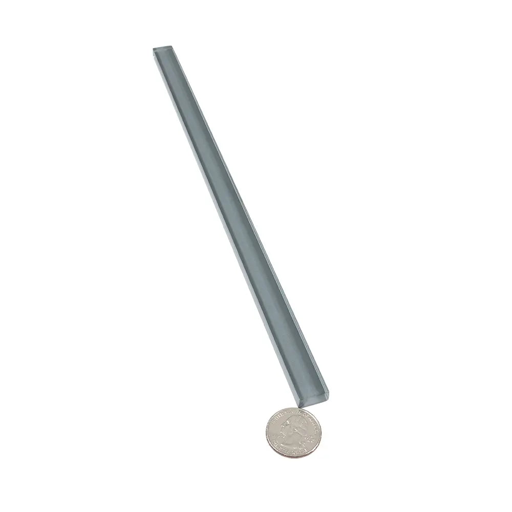 Glacier Dark Gray Polished Glass Pencil Liner | Tile Club
