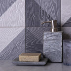 6.5" x 6.5" Taco Melange Black Polished Porcelain Tile