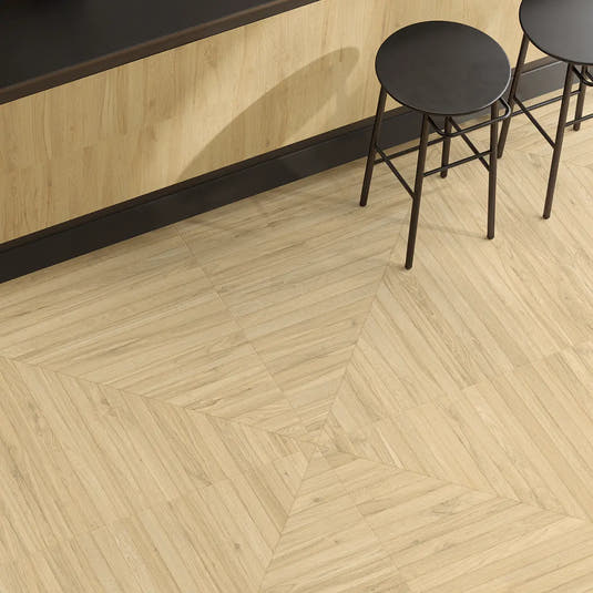 Solstrand White Oak Geometric Parquet Tile 40X40 | Tile Club