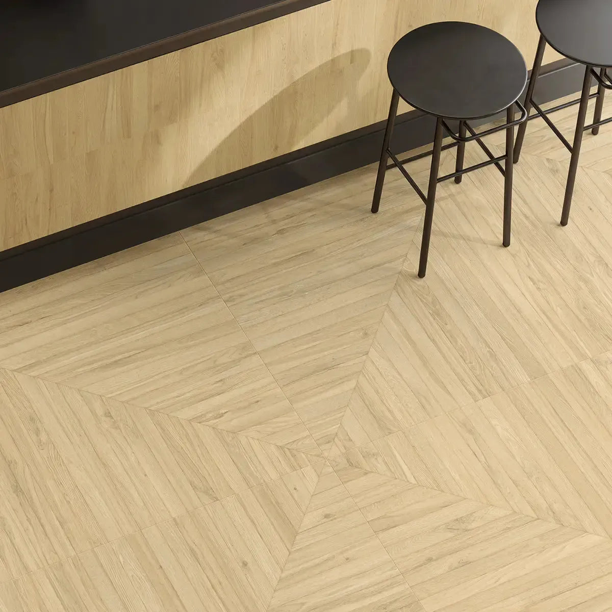 Solstrand White Oak Geometric Parquet Tile 40X40 | Tile Club