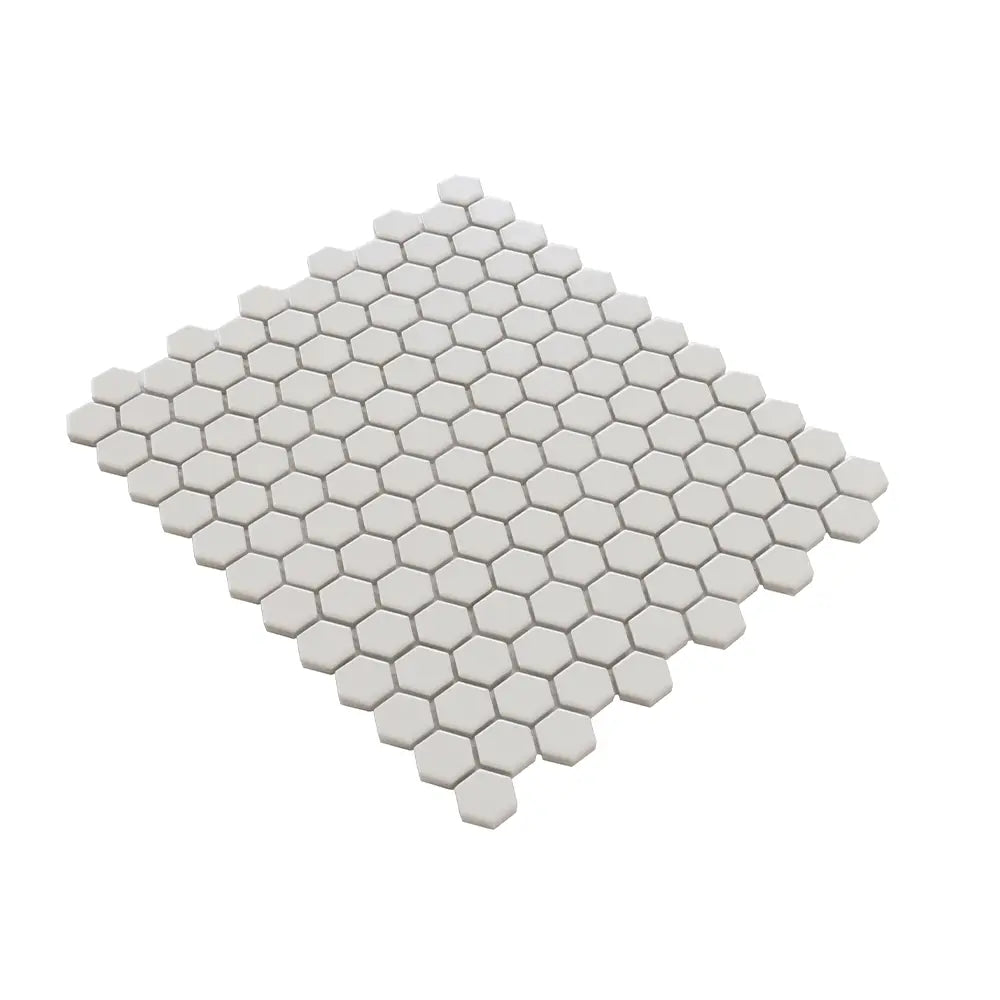 1'' White Matte Hexagon Porcelain Mosaic | Tile Club